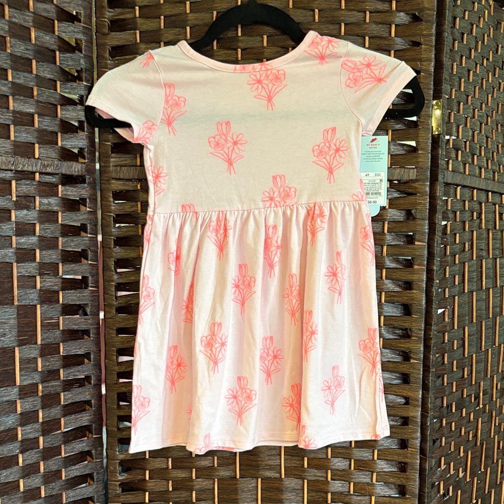 NWT cat and jack 4T Pink Floral Short Sleeve Dress